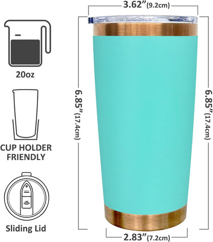 20 oz Tumbler Bulk Stainless Steel Tumblers with Lids and Straws Black | Double Wall Vacuum Insulated, Travel Coffee Mug, Powder Coated, Laser Engrave, Keep Drinks Cold & Hot, Leakproof, 1Pack