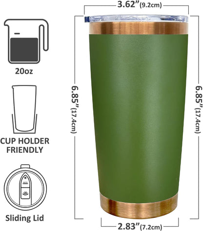 20 oz Tumbler Bulk Stainless Steel Tumblers with Lids and Straws Black | Double Wall Vacuum Insulated, Travel Coffee Mug, Powder Coated, Laser Engrave, Keep Drinks Cold & Hot, Leakproof, 1Pack