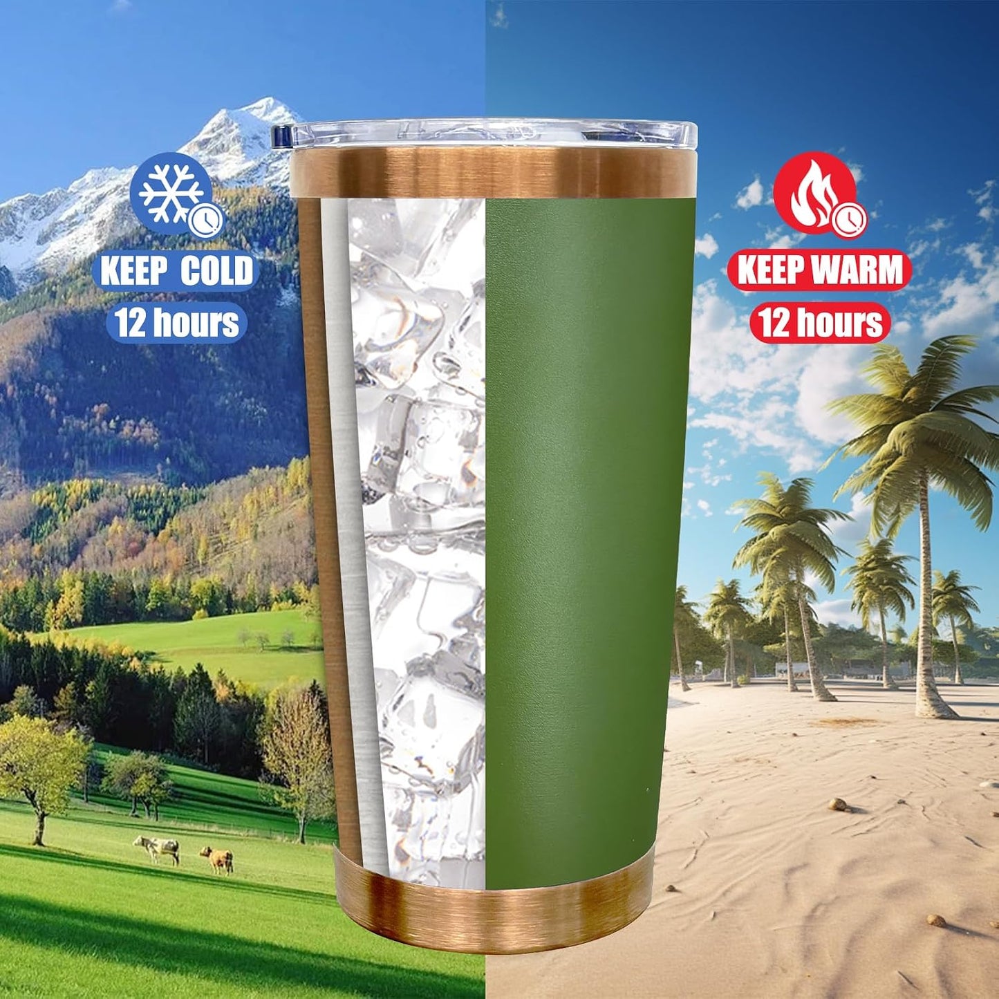 20 oz Tumbler Bulk Stainless Steel Tumblers with Lids and Straws Black | Double Wall Vacuum Insulated, Travel Coffee Mug, Powder Coated, Laser Engrave, Keep Drinks Cold & Hot, Leakproof, 1Pack