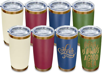 20 oz Tumbler Bulk Stainless Steel Tumblers with Lids and Straws Black | Double Wall Vacuum Insulated, Travel Coffee Mug, Powder Coated, Laser Engrave, Keep Drinks Cold & Hot, Leakproof, 1Pack