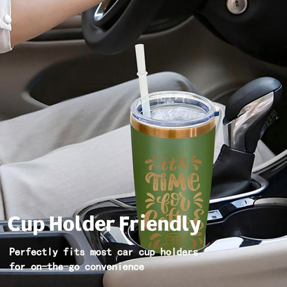 20 oz Tumbler Bulk Stainless Steel Tumblers with Lids and Straws Black | Double Wall Vacuum Insulated, Travel Coffee Mug, Powder Coated, Laser Engrave, Keep Drinks Cold & Hot, Leakproof, 1Pack