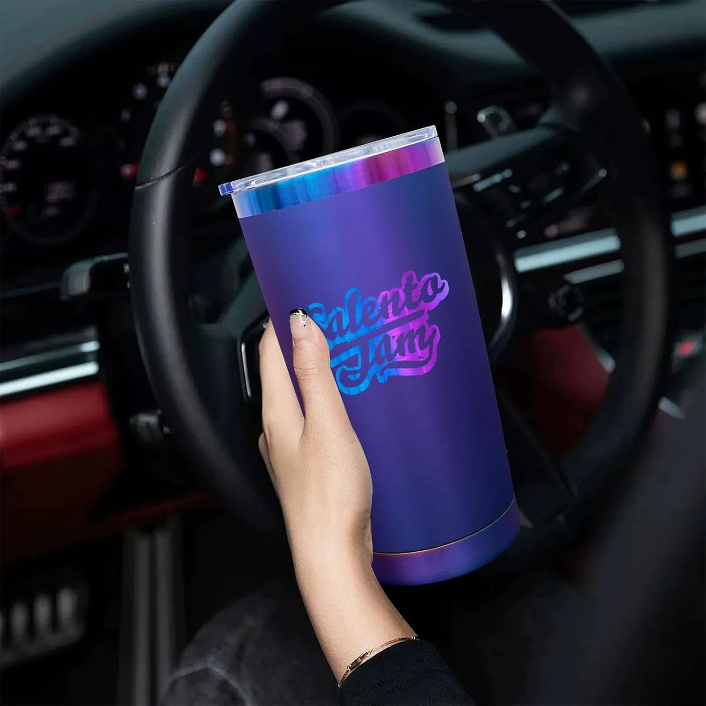 20 oz Tumbler Bulk Stainless Steel Tumblers with Lids and Straws Black | Double Wall Vacuum Insulated, Travel Coffee Mug, Powder Coated, Laser Engrave, Keep Drinks Cold & Hot, Leakproof, 1Pack