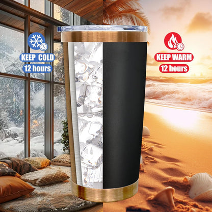 20 oz Tumbler Bulk Stainless Steel Tumblers with Lids and Straws Black | Double Wall Vacuum Insulated, Travel Coffee Mug, Powder Coated, Laser Engrave, Keep Drinks Cold & Hot, Leakproof, 1Pack