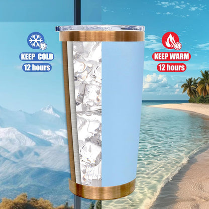 20 oz Tumbler Bulk Stainless Steel Tumblers with Lids and Straws Black | Double Wall Vacuum Insulated, Travel Coffee Mug, Powder Coated, Laser Engrave, Keep Drinks Cold & Hot, Leakproof, 1Pack