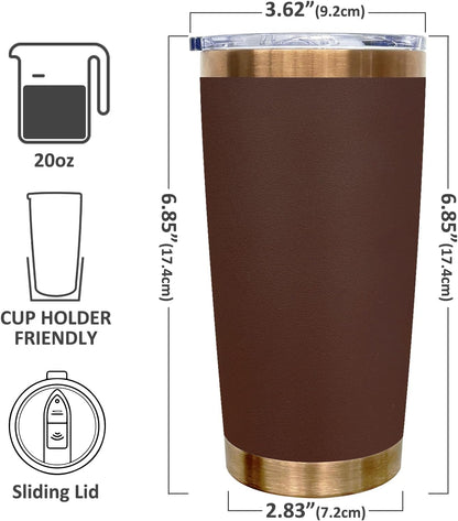 20 oz Tumbler Bulk Stainless Steel Tumblers with Lids and Straws Black | Double Wall Vacuum Insulated, Travel Coffee Mug, Powder Coated, Laser Engrave, Keep Drinks Cold & Hot, Leakproof, 1Pack