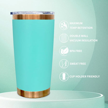 20 oz Tumbler Bulk Stainless Steel Tumblers with Lids and Straws Black | Double Wall Vacuum Insulated, Travel Coffee Mug, Powder Coated, Laser Engrave, Keep Drinks Cold & Hot, Leakproof, 1Pack