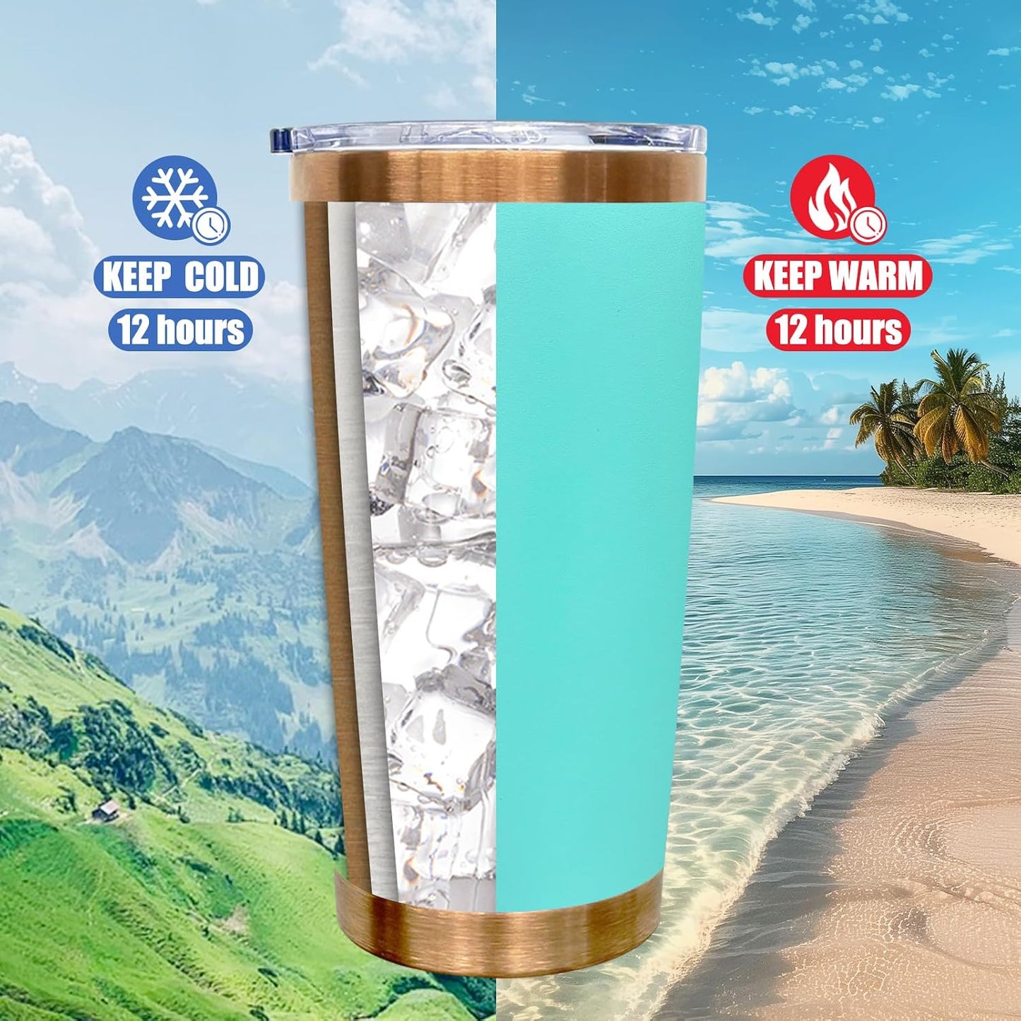 20 oz Tumbler Bulk Stainless Steel Tumblers with Lids and Straws Black | Double Wall Vacuum Insulated, Travel Coffee Mug, Powder Coated, Laser Engrave, Keep Drinks Cold & Hot, Leakproof, 1Pack