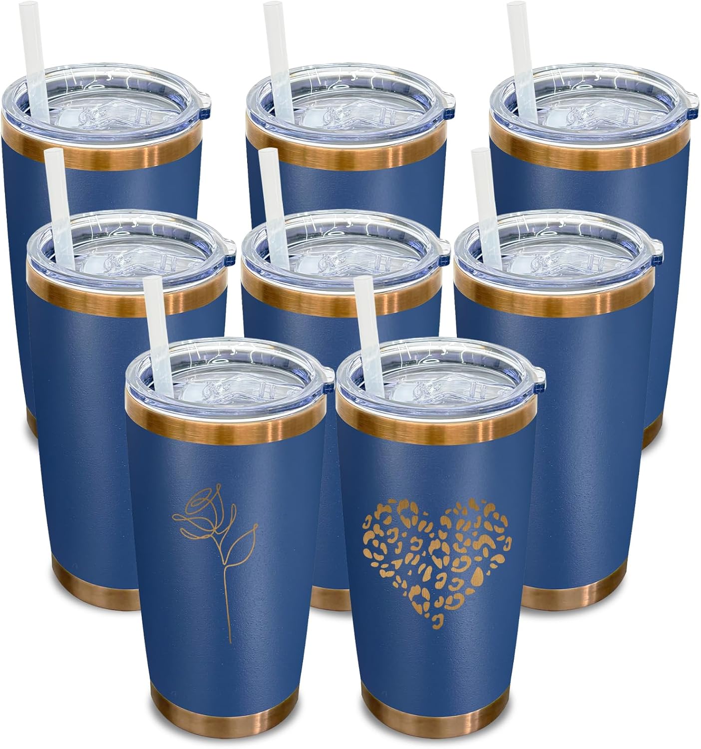 20 oz Tumbler Bulk Stainless Steel Tumblers with Lids and Straws Black | Double Wall Vacuum Insulated, Travel Coffee Mug, Powder Coated, Laser Engrave, Keep Drinks Cold & Hot, Leakproof, 1Pack