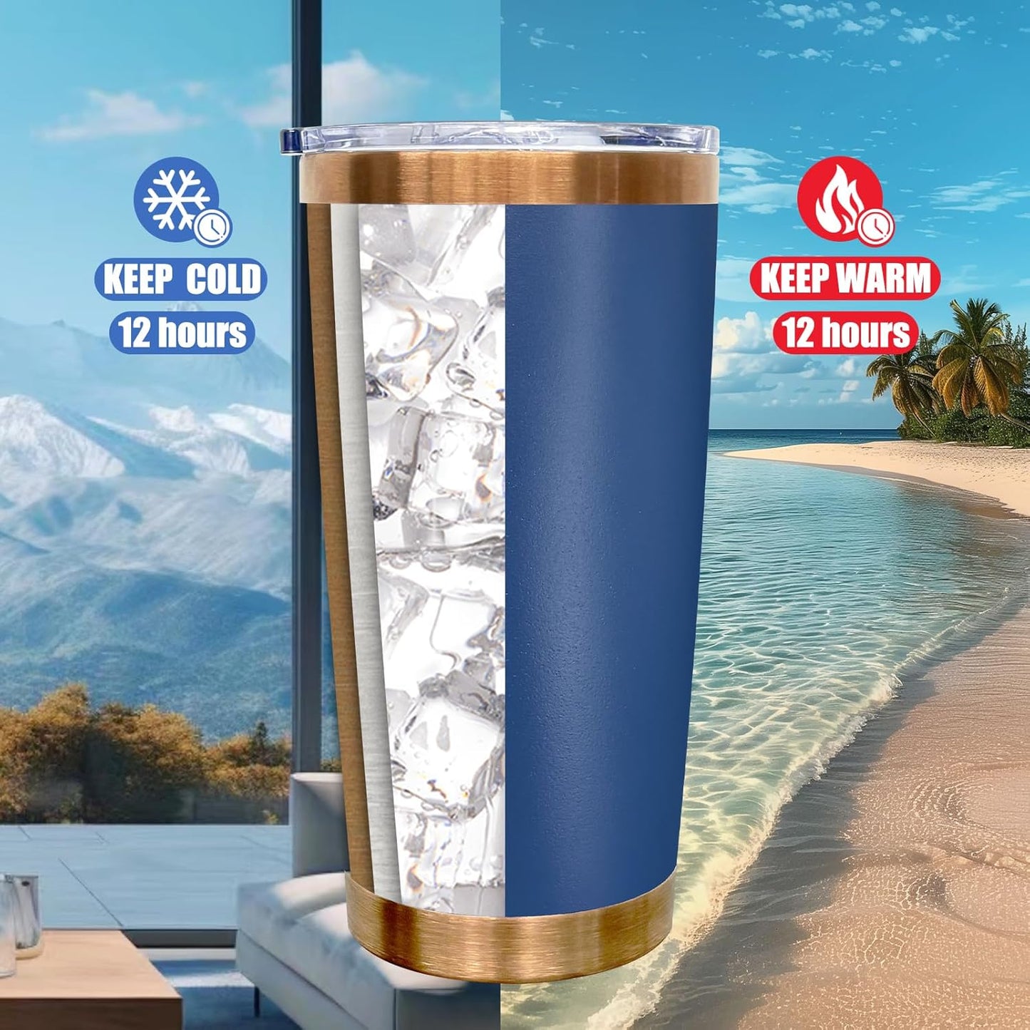 20 oz Tumbler Bulk Stainless Steel Tumblers with Lids and Straws Black | Double Wall Vacuum Insulated, Travel Coffee Mug, Powder Coated, Laser Engrave, Keep Drinks Cold & Hot, Leakproof, 1Pack