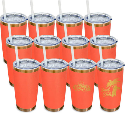 20 oz Tumbler Bulk Stainless Steel Tumblers with Lids and Straws Black | Double Wall Vacuum Insulated, Travel Coffee Mug, Powder Coated, Laser Engrave, Keep Drinks Cold & Hot, Leakproof, 1Pack