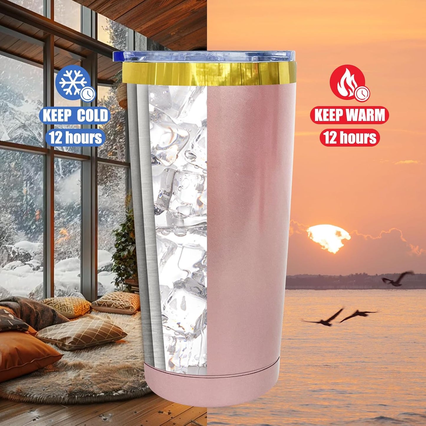 20 oz Tumbler Bulk Stainless Steel Tumblers with Lids and Straws Black | Double Wall Vacuum Insulated, Travel Coffee Mug, Powder Coated, Laser Engrave, Keep Drinks Cold & Hot, Leakproof, 1Pack