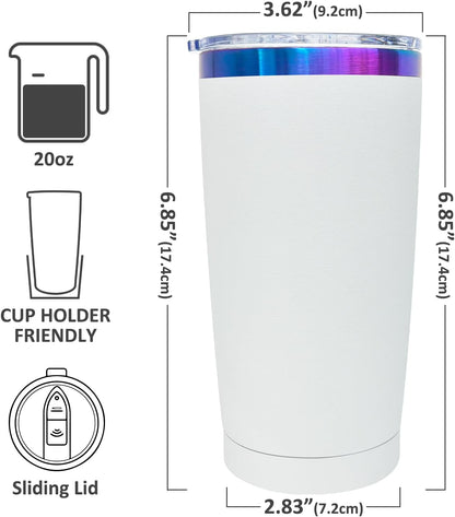 20 oz Tumbler Bulk Stainless Steel Tumblers with Lids and Straws Black | Double Wall Vacuum Insulated, Travel Coffee Mug, Powder Coated, Laser Engrave, Keep Drinks Cold & Hot, Leakproof, 1Pack