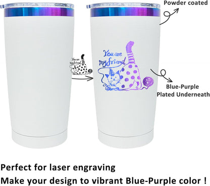 20 oz Tumbler Bulk Stainless Steel Tumblers with Lids and Straws Black | Double Wall Vacuum Insulated, Travel Coffee Mug, Powder Coated, Laser Engrave, Keep Drinks Cold & Hot, Leakproof, 1Pack