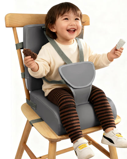 Booster Seat for Kitchen Chair, Adjustable Harness and Backrest