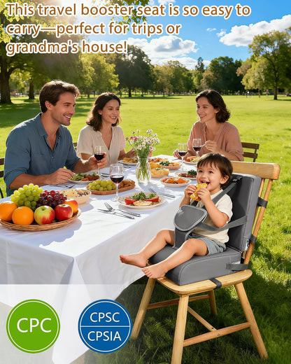 Booster Seat for Kitchen Chair, Adjustable Harness and Backrest