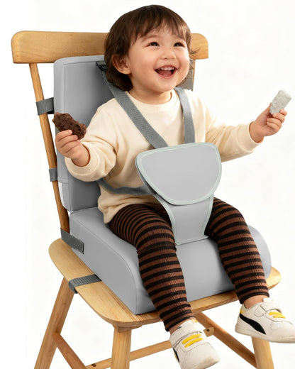 Booster Seat for Kitchen Chair, Adjustable Harness and Backrest
