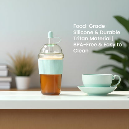 Reusable Iced Coffee Cups with Lids and Straws 17oz, Boba Cup with Straw, Tumbler with Silicone Sleeve for Cold Drinks, Iced Coffee, Bubble Tea - Pink