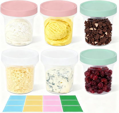 Food Storage Containers, 12 Pack 4 oz Freezer Storage Containers with Twist Top Lids, Leakproof, BPA Free, Microwave & Dishwasher Safe Takeout Container - Ideal for Soup and More