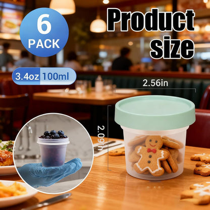 Food Storage Containers, 12 Pack 4 oz Freezer Storage Containers with Twist Top Lids, Leakproof, BPA Free, Microwave & Dishwasher Safe Takeout Container - Ideal for Soup and More