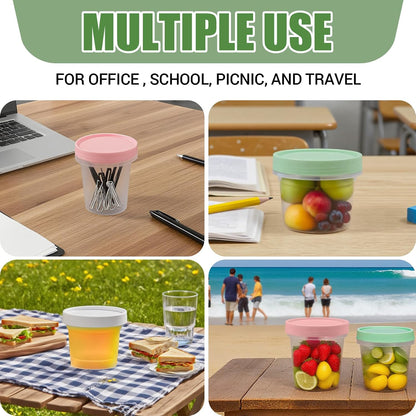 Food Storage Containers, 12 Pack 4 oz Freezer Storage Containers with Twist Top Lids, Leakproof, BPA Free, Microwave & Dishwasher Safe Takeout Container - Ideal for Soup and More