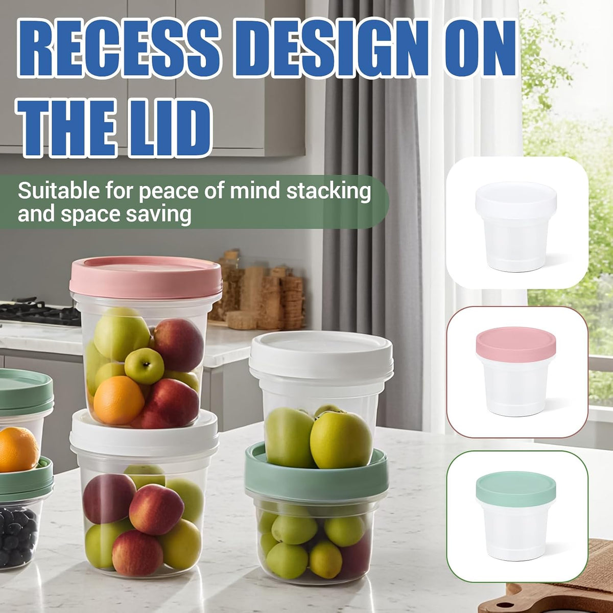 Food Storage Containers, 12 Pack 4 oz Freezer Storage Containers with Twist Top Lids, Leakproof, BPA Free, Microwave & Dishwasher Safe Takeout Container - Ideal for Soup and More