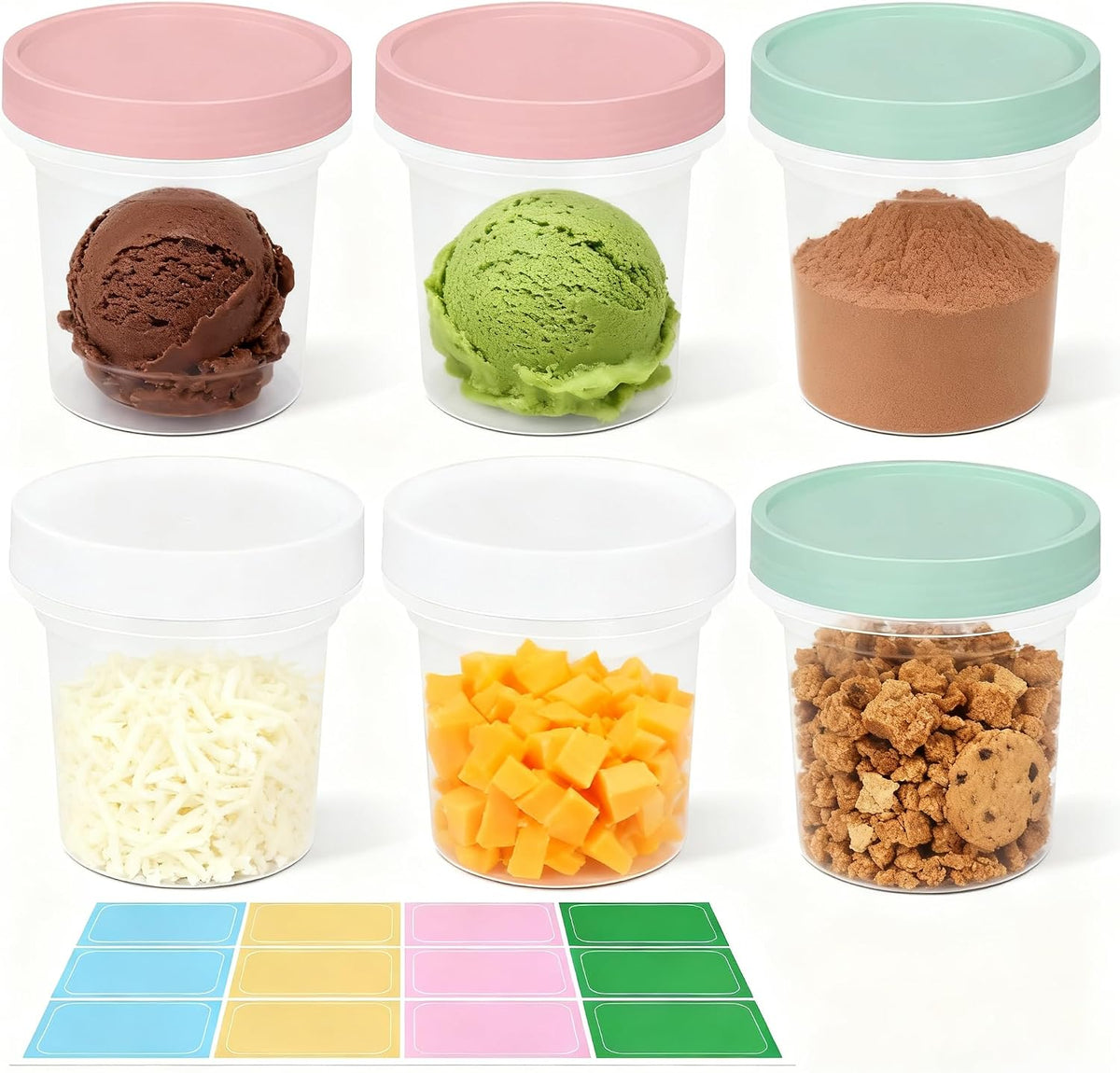 Food Storage Containers, 12 Pack 4 oz Freezer Storage Containers with Twist Top Lids, Leakproof, BPA Free, Microwave & Dishwasher Safe Takeout Container - Ideal for Soup and More