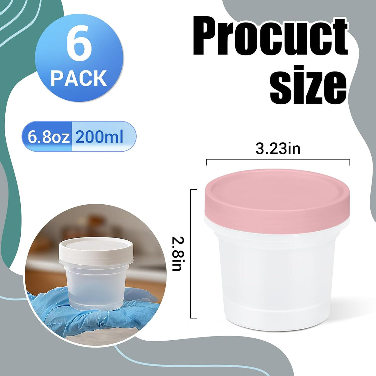 Food Storage Containers, 12 Pack 4 oz Freezer Storage Containers with Twist Top Lids, Leakproof, BPA Free, Microwave & Dishwasher Safe Takeout Container - Ideal for Soup and More