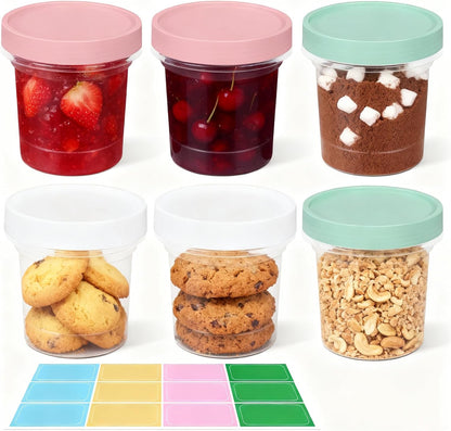 Food Storage Containers, 12 Pack 4 oz Freezer Storage Containers with Twist Top Lids, Leakproof, BPA Free, Microwave & Dishwasher Safe Takeout Container - Ideal for Soup and More