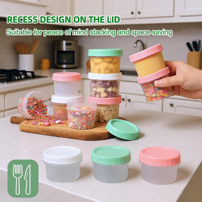 Food Storage Containers, 12 Pack 4 oz Freezer Storage Containers with Twist Top Lids, Leakproof, BPA Free, Microwave & Dishwasher Safe Takeout Container - Ideal for Soup and More