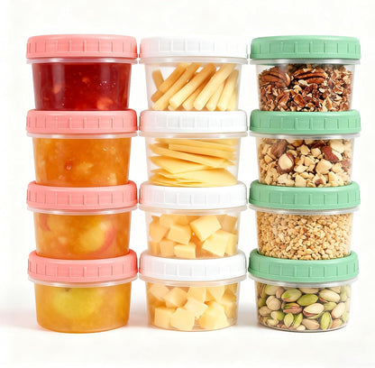 Food Storage Containers, 12 Pack 4 oz Freezer Storage Containers with Twist Top Lids, Leakproof, BPA Free, Microwave & Dishwasher Safe Takeout Container - Ideal for Soup and More