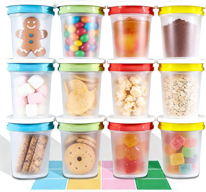 Food Storage Containers, 12 Pack 4 oz Freezer Storage Containers with Twist Top Lids, Leakproof, BPA Free, Microwave & Dishwasher Safe Takeout Container - Ideal for Soup and More
