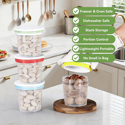Food Storage Containers, 12 Pack 4 oz Freezer Storage Containers with Twist Top Lids, Leakproof, BPA Free, Microwave & Dishwasher Safe Takeout Container - Ideal for Soup and More