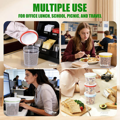 Food Storage Containers, 12 Pack 4 oz Freezer Storage Containers with Twist Top Lids, Leakproof, BPA Free, Microwave & Dishwasher Safe Takeout Container - Ideal for Soup and More