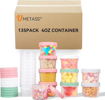 Food Storage Containers, 12 Pack 4 oz Freezer Storage Containers with Twist Top Lids, Leakproof, BPA Free, Microwave & Dishwasher Safe Takeout Container - Ideal for Soup and More