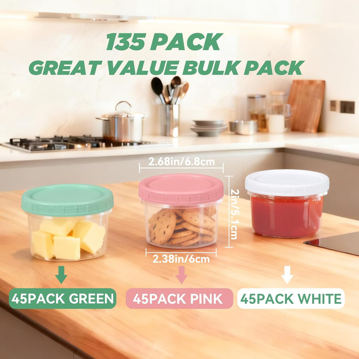 Food Storage Containers, 12 Pack 4 oz Freezer Storage Containers with Twist Top Lids, Leakproof, BPA Free, Microwave & Dishwasher Safe Takeout Container - Ideal for Soup and More