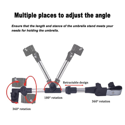 Stroller Umbrella with Adjustable Universal Clamp,Clip On Umbrella with Clip On UPF 50+ Great for Pushchair,Strollers，Beach Chair（Gradient Green）