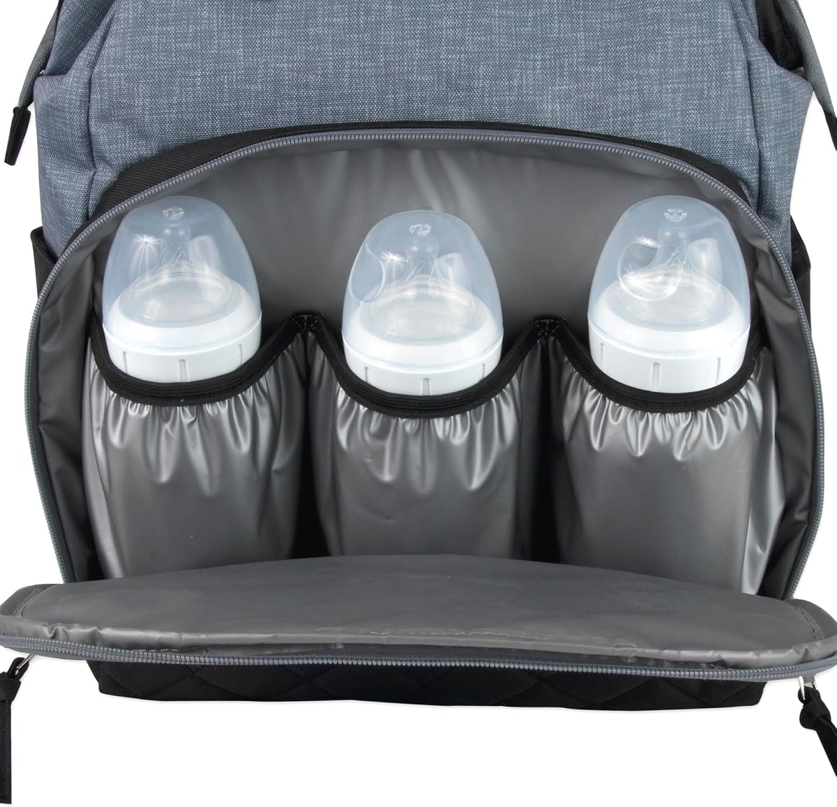 Baby Essentials Super Cooler Main Frame Diaper Backpack with Changing Pad, Stroller Straps, Insulated Bottle Compartment
