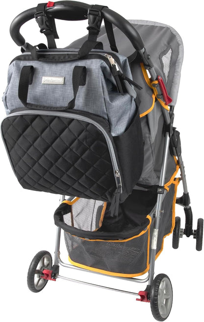 Baby Essentials Super Cooler Main Frame Diaper Backpack with Changing Pad, Stroller Straps, Insulated Bottle Compartment