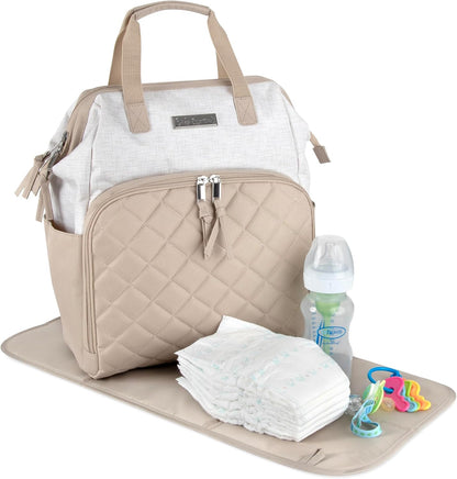 Baby Essentials Super Cooler Main Frame Diaper Backpack with Changing Pad, Stroller Straps, Insulated Bottle Compartment