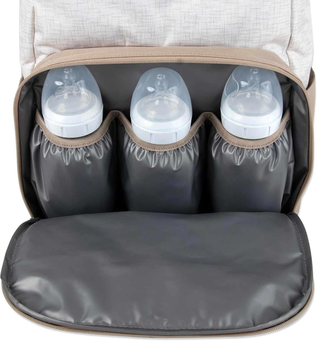 Baby Essentials Super Cooler Main Frame Diaper Backpack with Changing Pad, Stroller Straps, Insulated Bottle Compartment