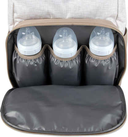 Baby Essentials Super Cooler Main Frame Diaper Backpack with Changing Pad, Stroller Straps, Insulated Bottle Compartment