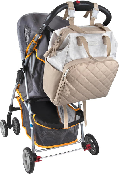 Baby Essentials Super Cooler Main Frame Diaper Backpack with Changing Pad, Stroller Straps, Insulated Bottle Compartment