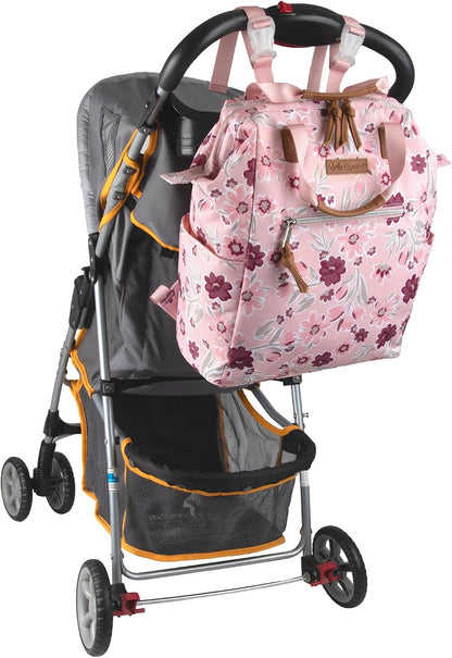 Baby Essentials Super Cooler Main Frame Diaper Backpack with Changing Pad, Stroller Straps, Insulated Bottle Compartment