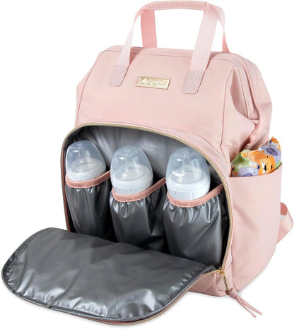 Baby Essentials Super Cooler Main Frame Diaper Backpack with Changing Pad, Stroller Straps, Insulated Bottle Compartment