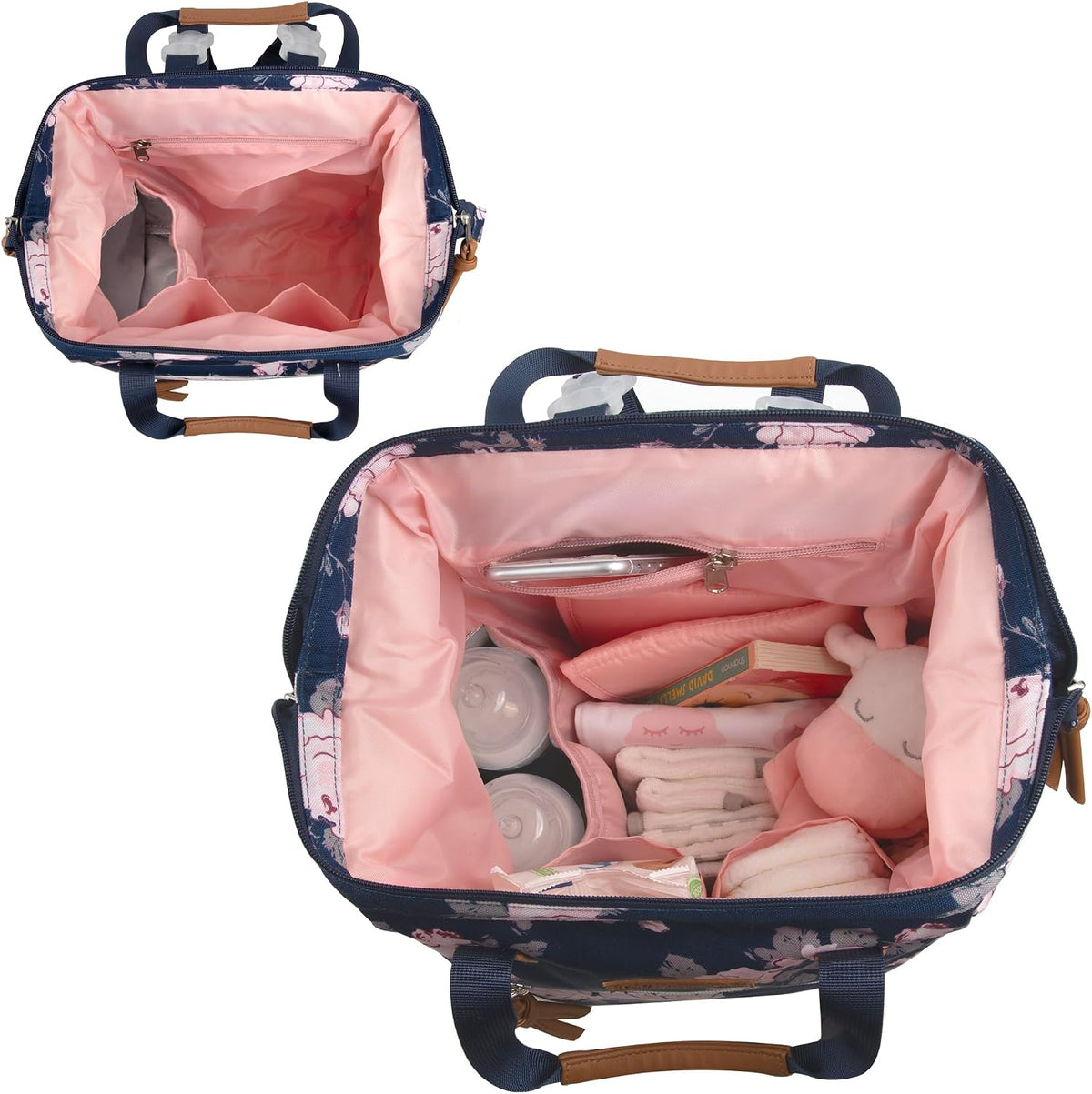 Baby Essentials Super Cooler Main Frame Diaper Backpack with Changing Pad, Stroller Straps, Insulated Bottle Compartment