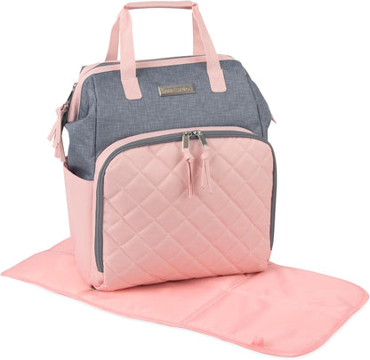 Baby Essentials Super Cooler Main Frame Diaper Backpack with Changing Pad, Stroller Straps, Insulated Bottle Compartment