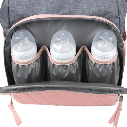 Baby Essentials Super Cooler Main Frame Diaper Backpack with Changing Pad, Stroller Straps, Insulated Bottle Compartment