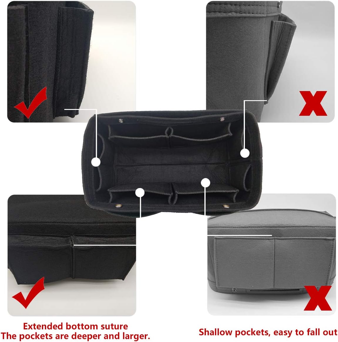Purse Organizer Insert Multi Pocket Bag Organizer Shaper