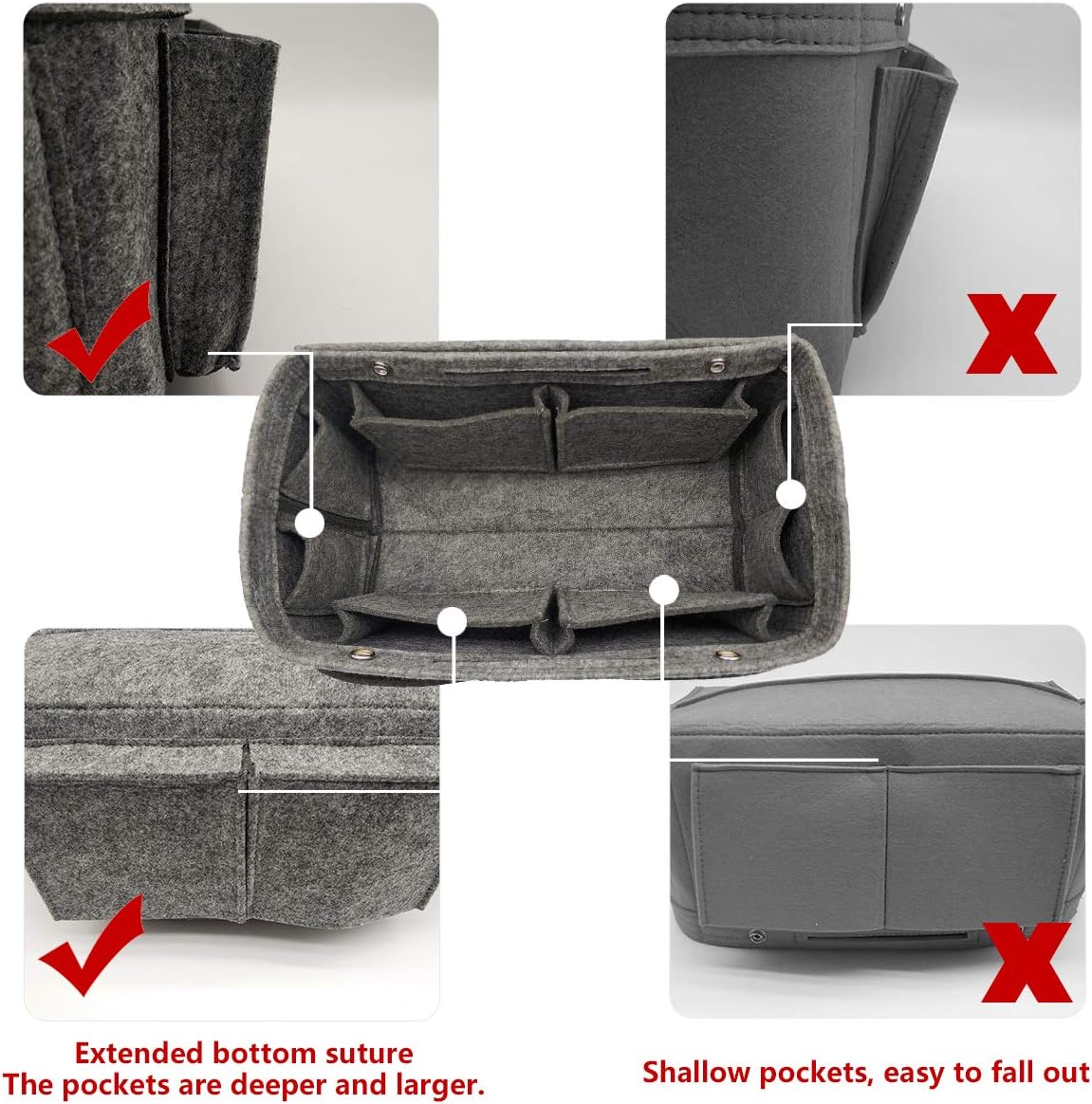 Purse Organizer Insert Multi Pocket Bag Organizer Shaper