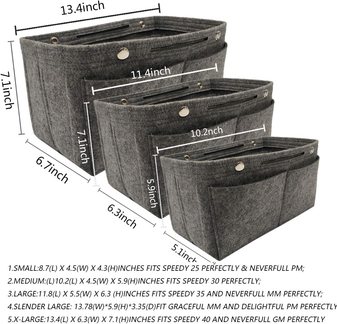 Purse Organizer Insert Multi Pocket Bag Organizer Shaper